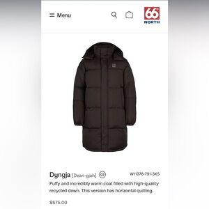 66North Dyngja Women's Black Coat